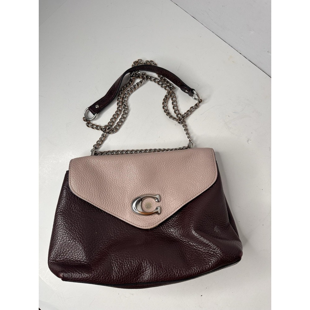 Coach C7952 Tammie Colorblock Pebbled Leather Chain Shoulder Crossbody Bag